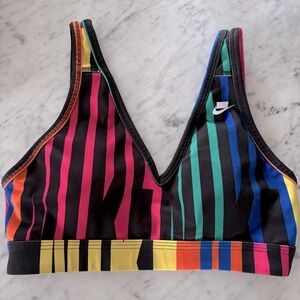 Nike Multi Print Plunge Sports Bra Size Small